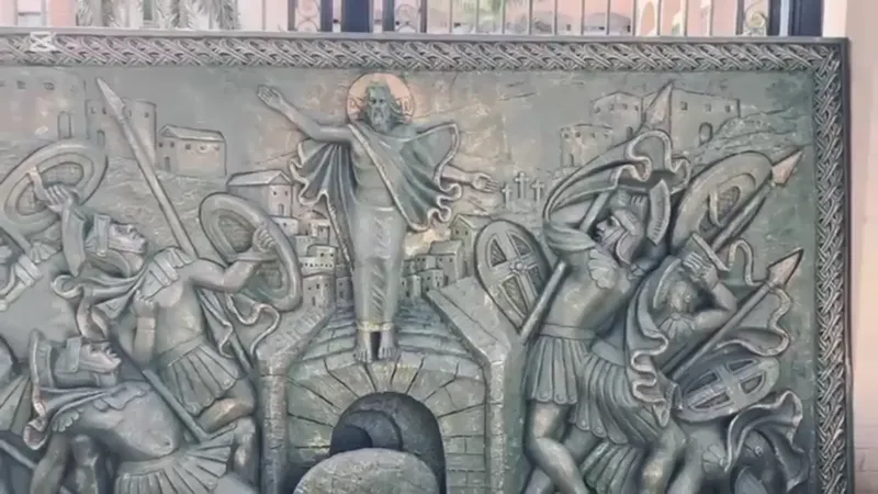The Martyrs bronze relief