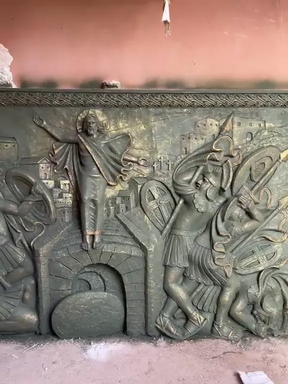 Resurrection relief — detail